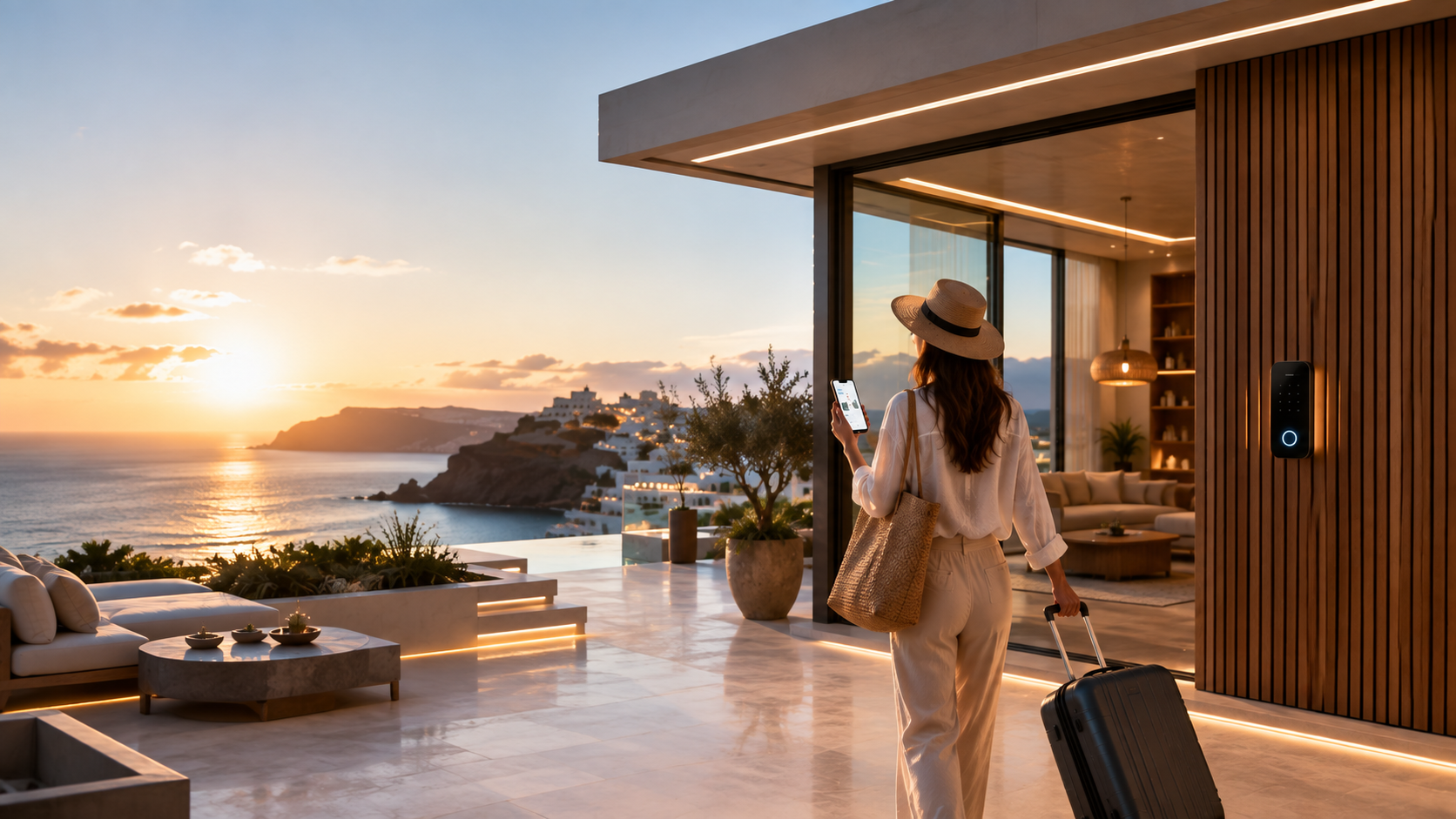Lobby de hotel de lujo con experiencia moderna de check-in